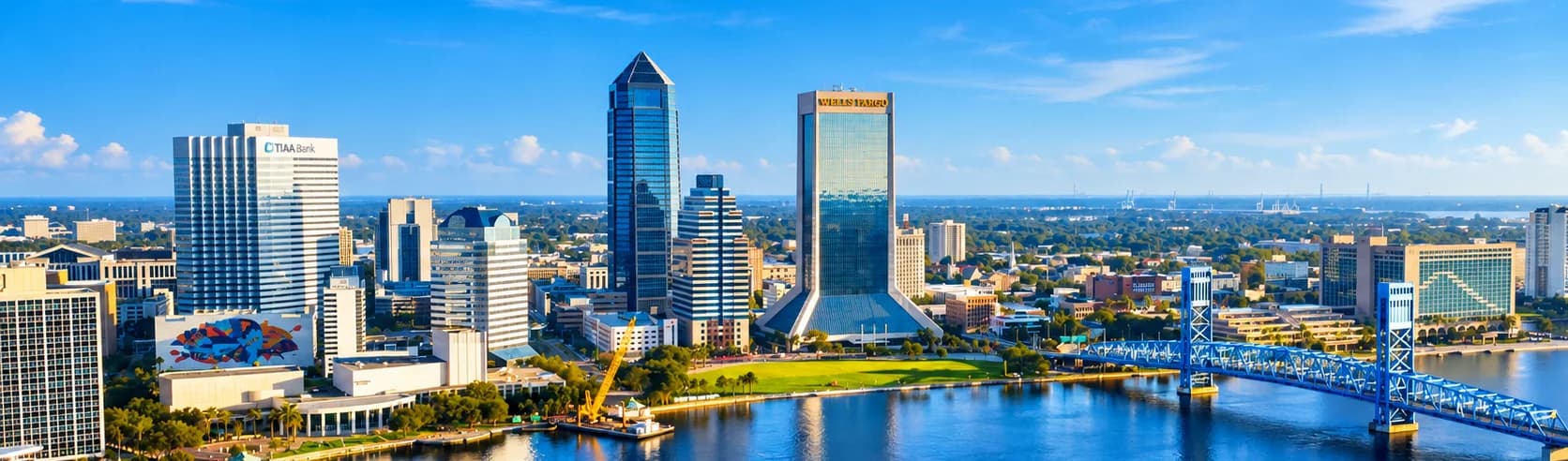 Downtown Jacksonville and the Main Street Bridge, seen across the St. Johns River